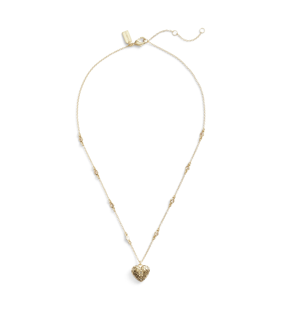Coach Gold Quilted Heart Necklace