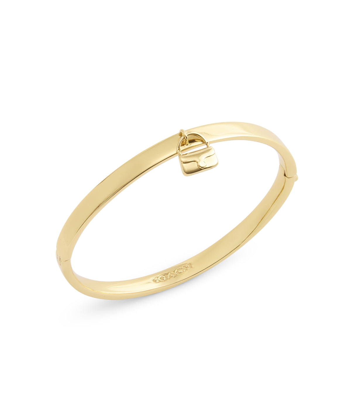 Coach Gold Tabby Charm Hinged Bangle