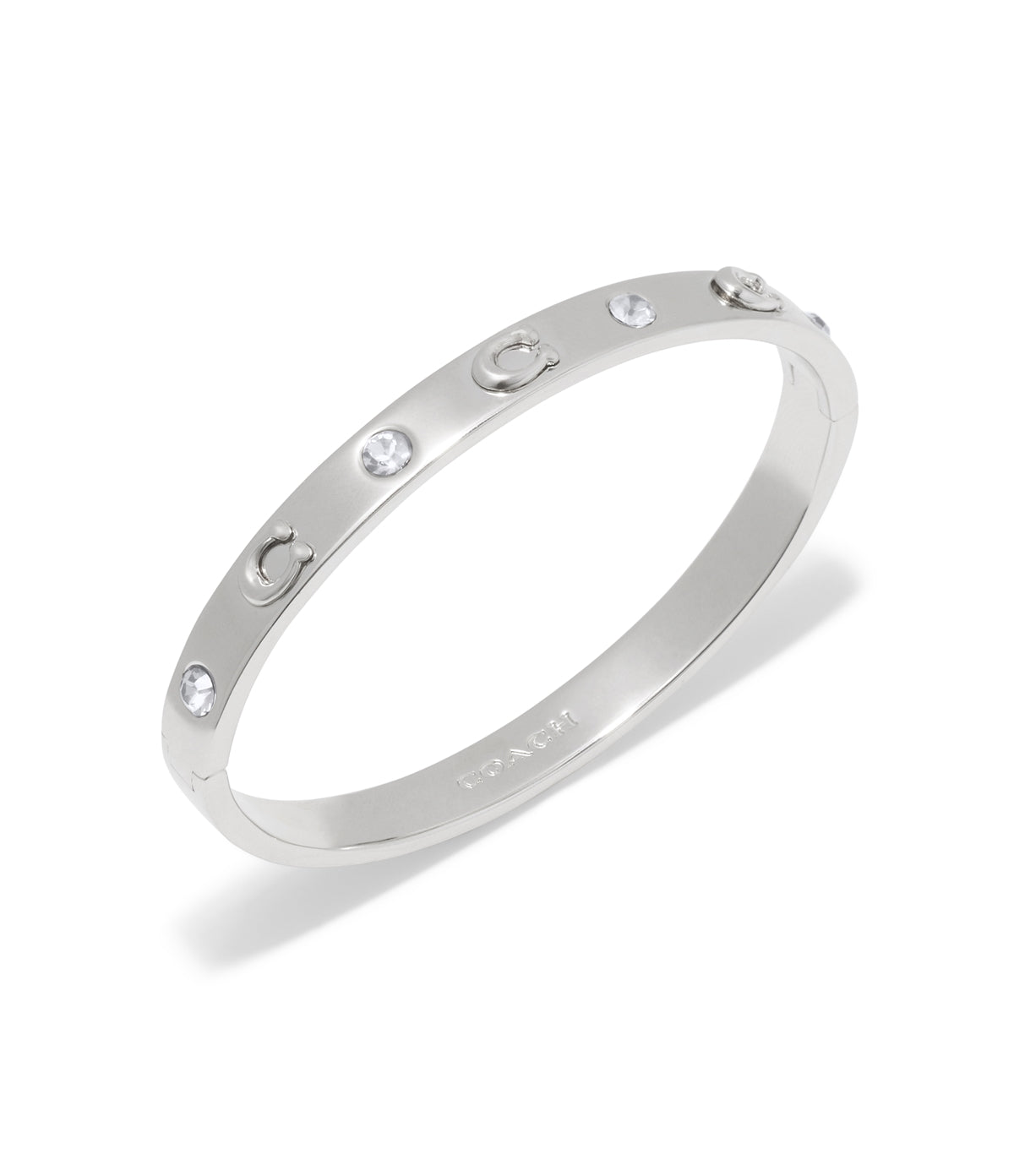 Coach Silver Boxed C Logo Hinged Bangle