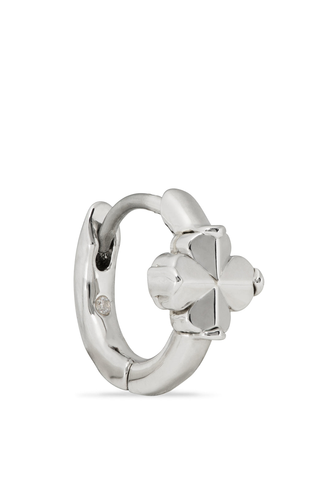 Kate Spade New York Silver Spade Flower Huggies