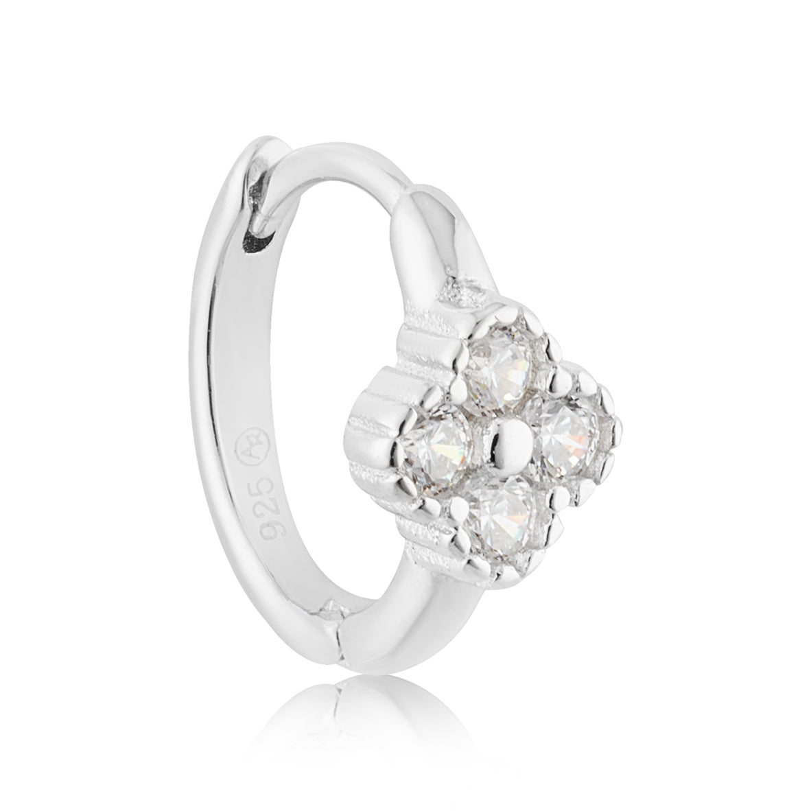 Argento Silver Clover Hoop Earrings