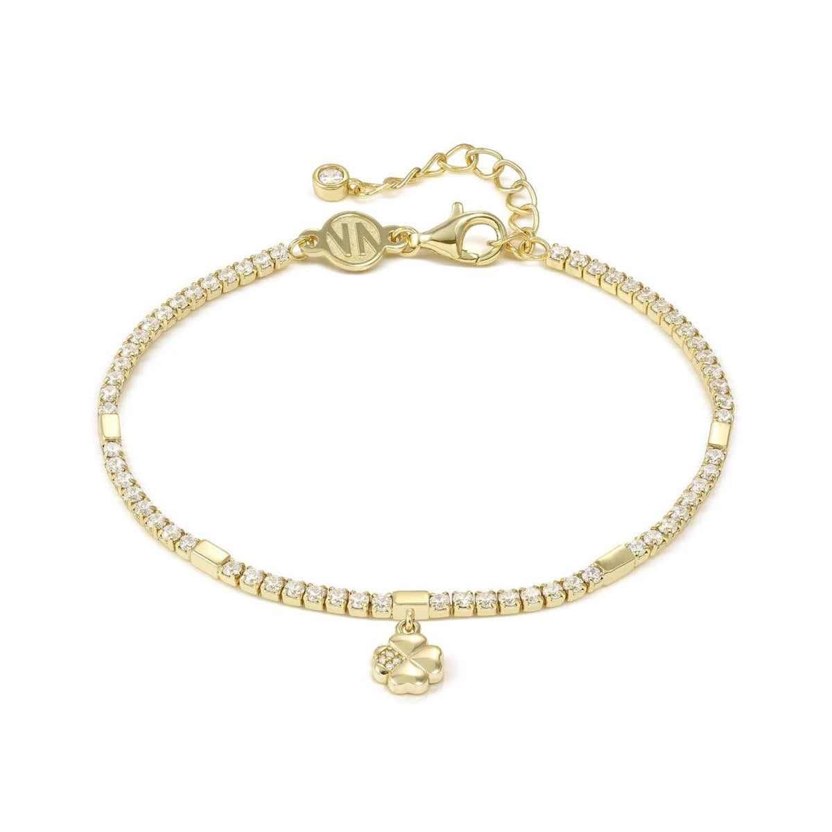 Nomination Gold Petit Sparkle Clover Tennis Bracelet