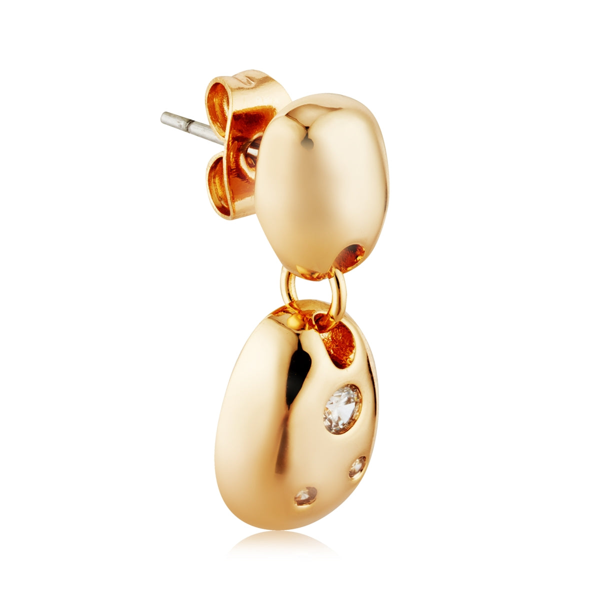 August Woods Gold Pavé Molten Drop Earrings