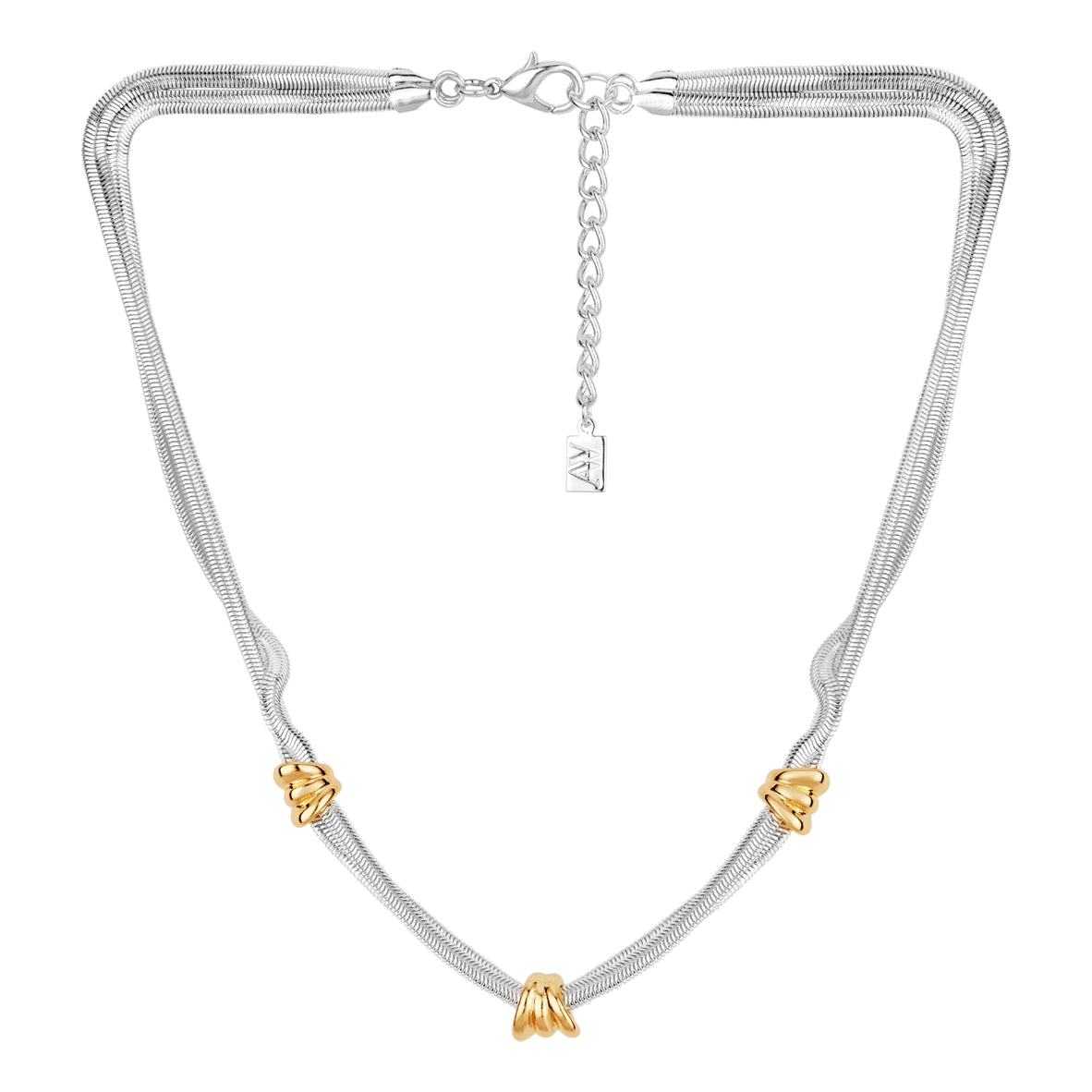 August Woods Two Toned Statement Snake Chain Necklace