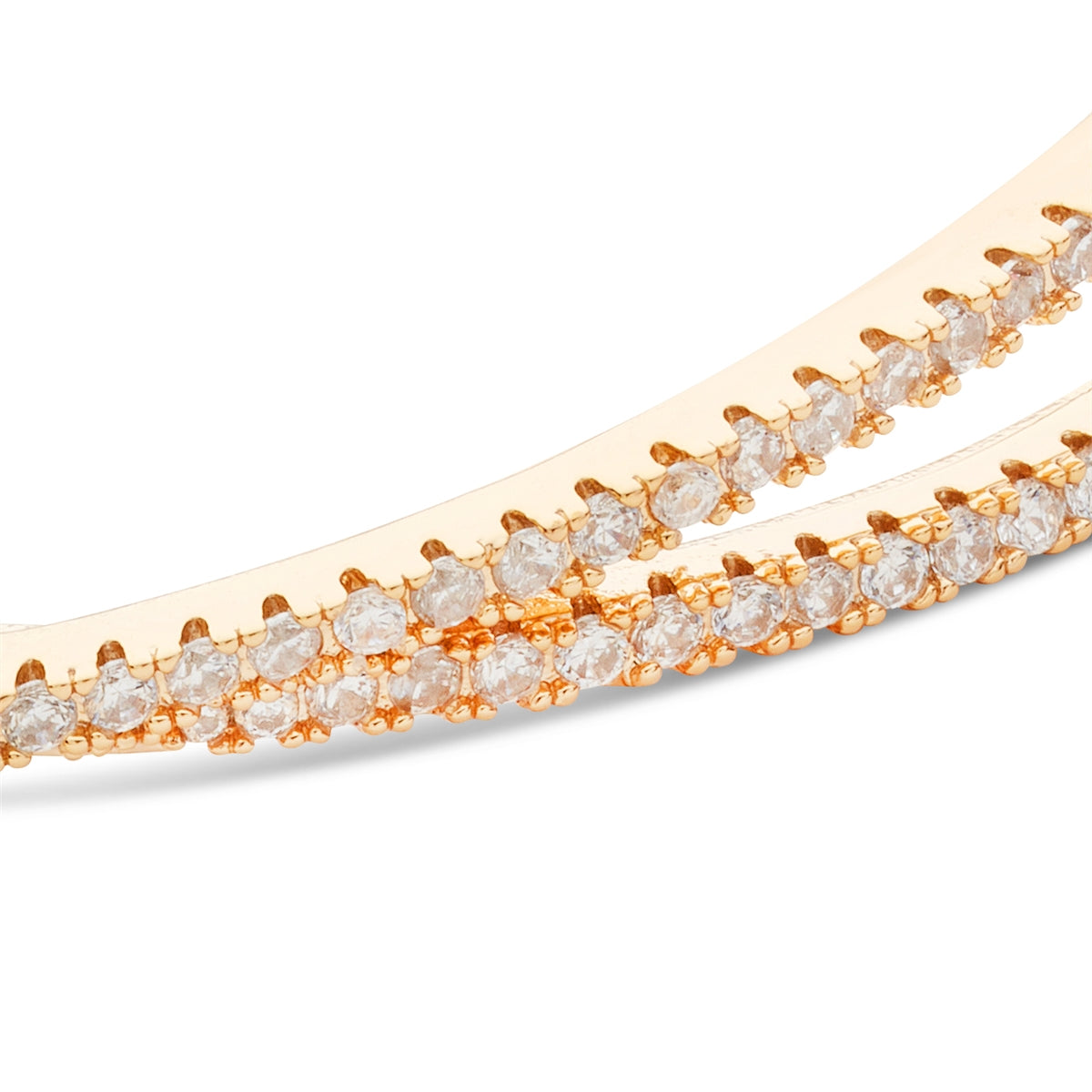 August Woods Gold Cross Over CZ Open Bangle