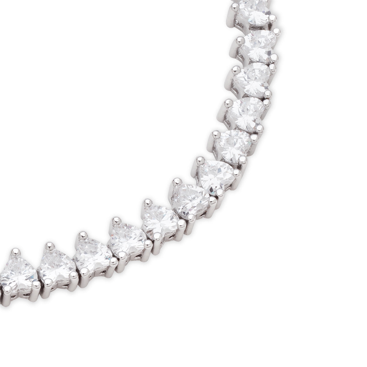 August Woods Silver Heart Tennis Bracelet