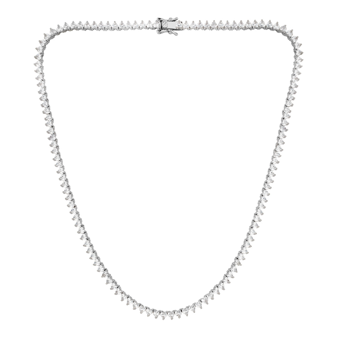 August Woods Silver Heart Tennis Necklace