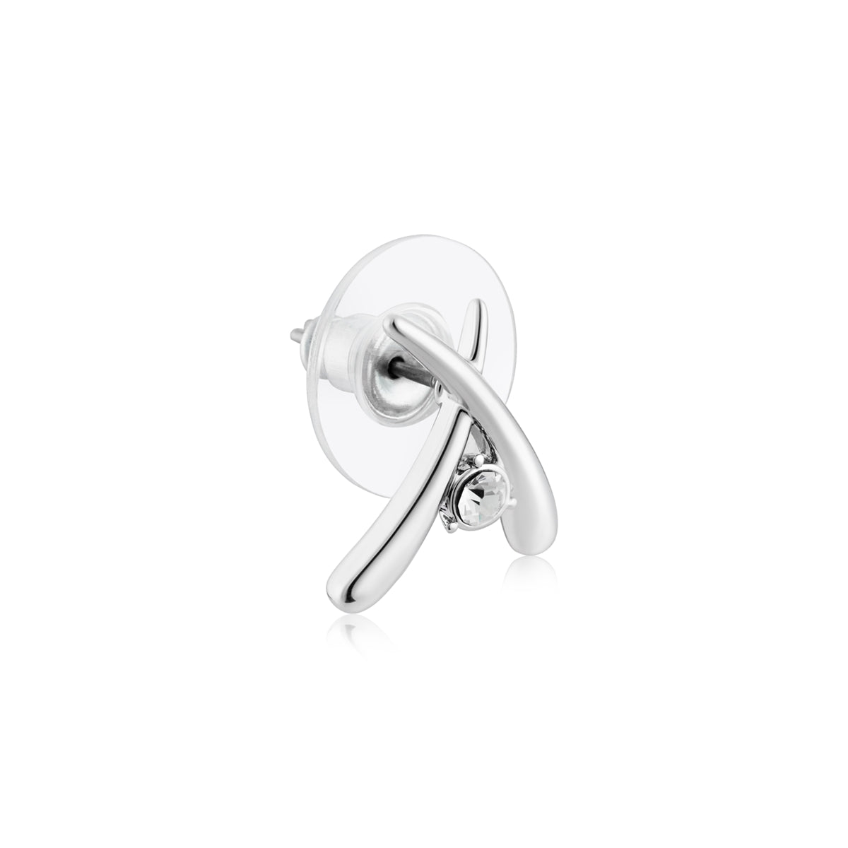 August Woods Silver Kiss CZ Stud Earrings
