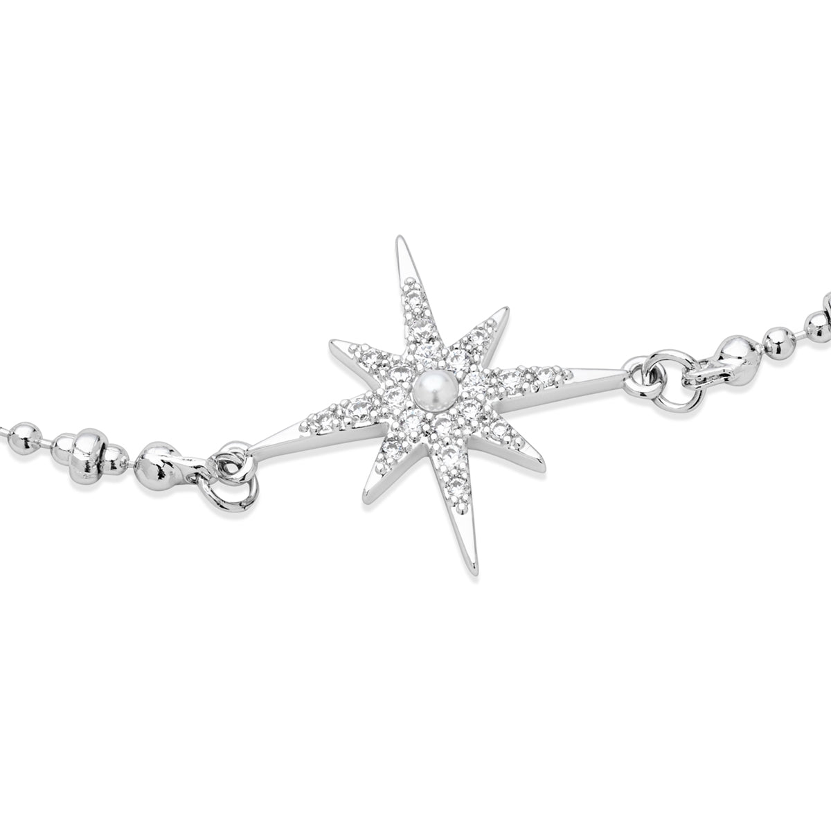 August Woods Silver Celestial Pavé Star Bracelet