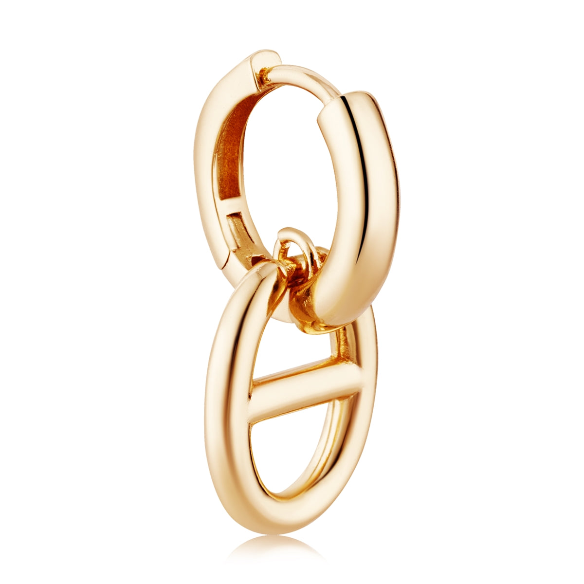 August Woods Gold Luxe Link Plain Hoop Earrings