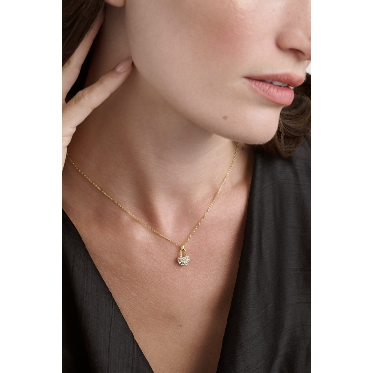 Ted Baker Gold Paige Pavé Padlock Heart Necklace