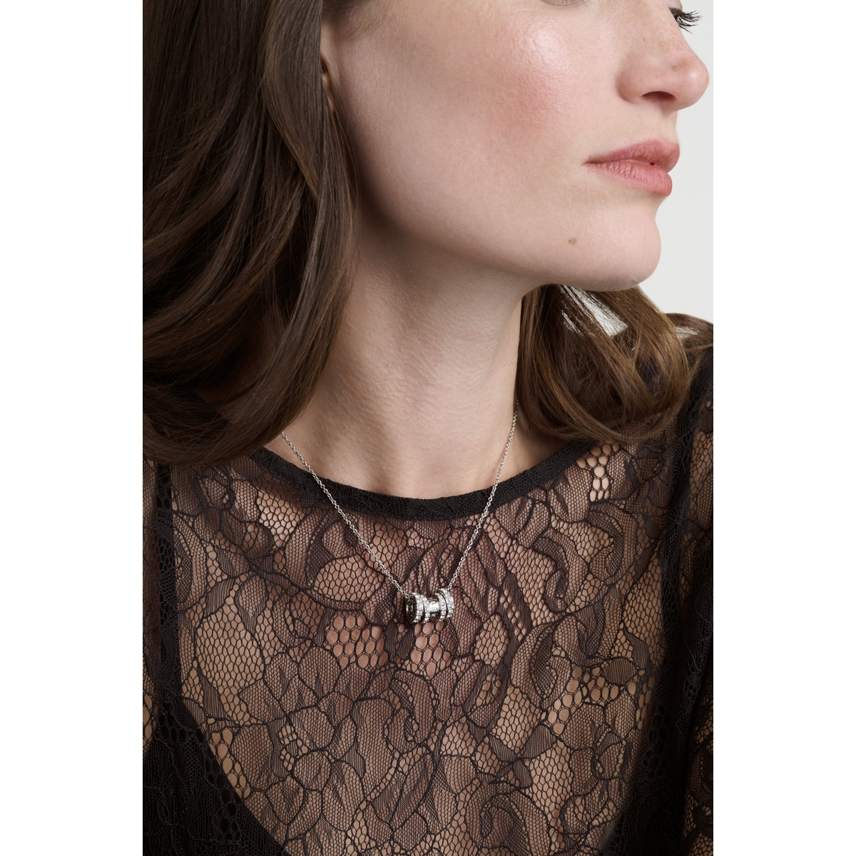 Ted Baker Silver Romie Crystal Roll Necklace