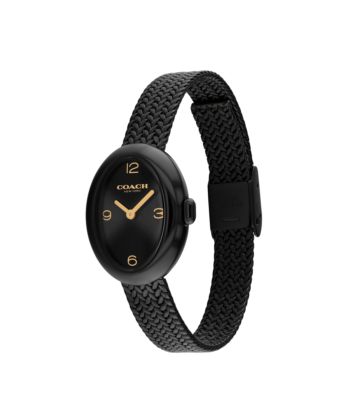 Coach Black Sammy Oval Mesh Watch