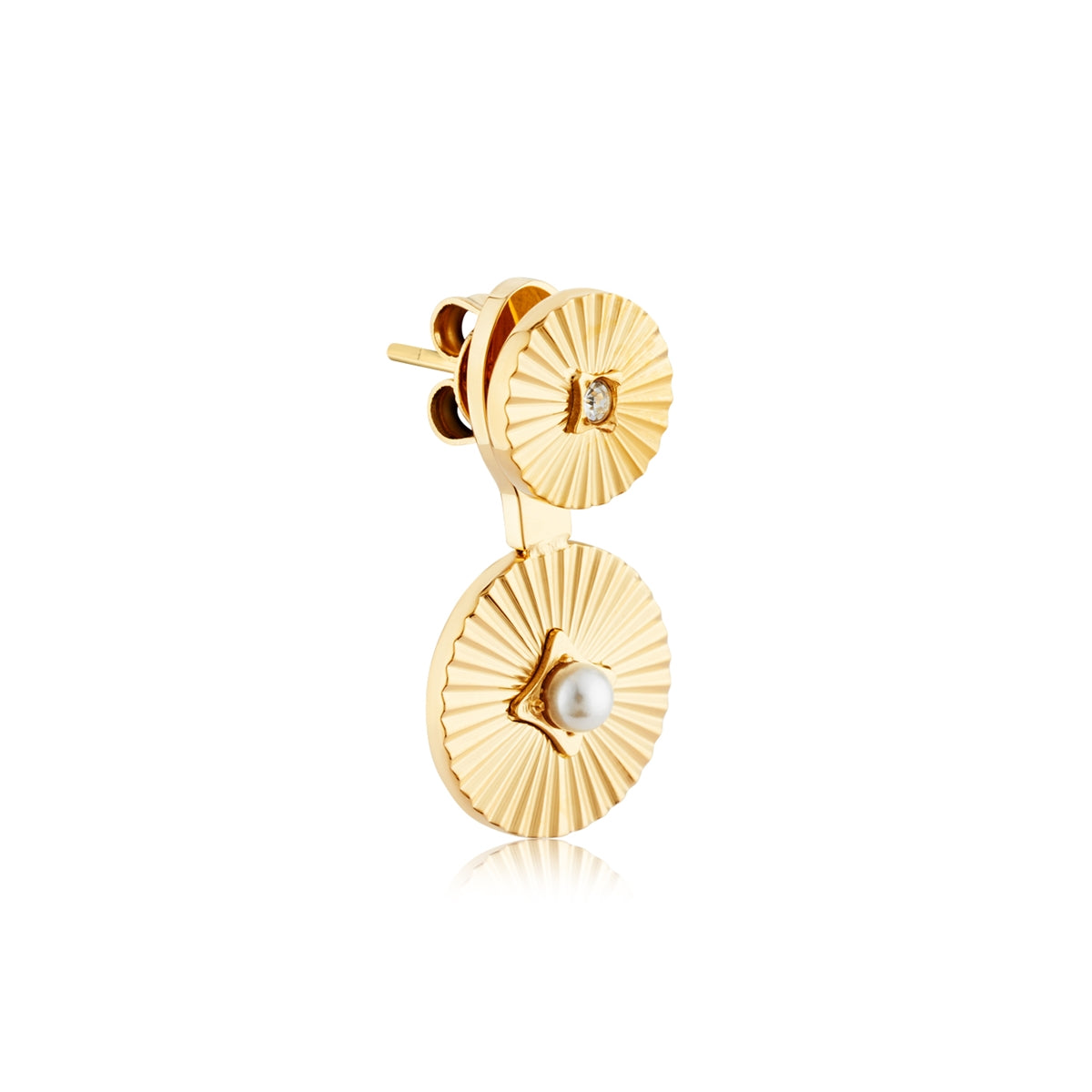 Over & Over Gold 14k Plated Starburst CZ Drop Earrings