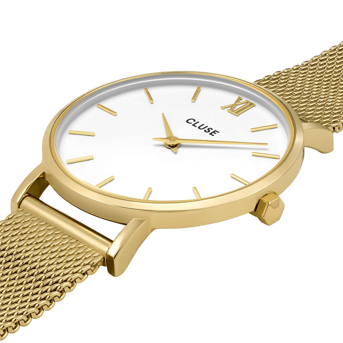 CLUSE Gold Minuit Mesh White Snake Chain Bracelet Giftbox