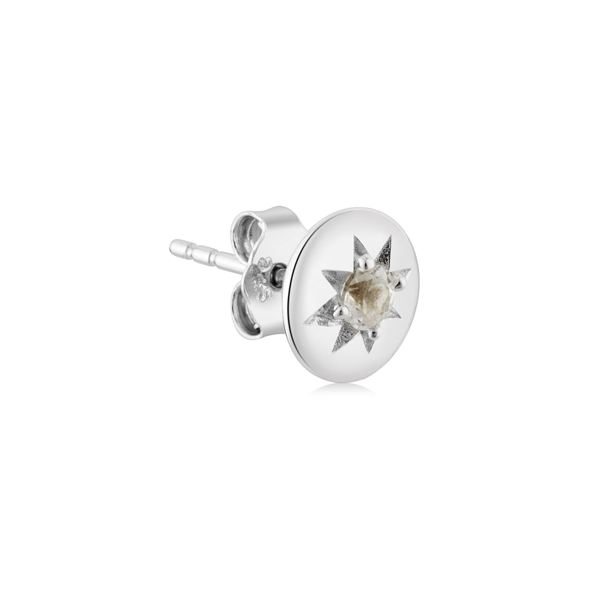 Argento Silver Birthstones April White Topaz Earrings