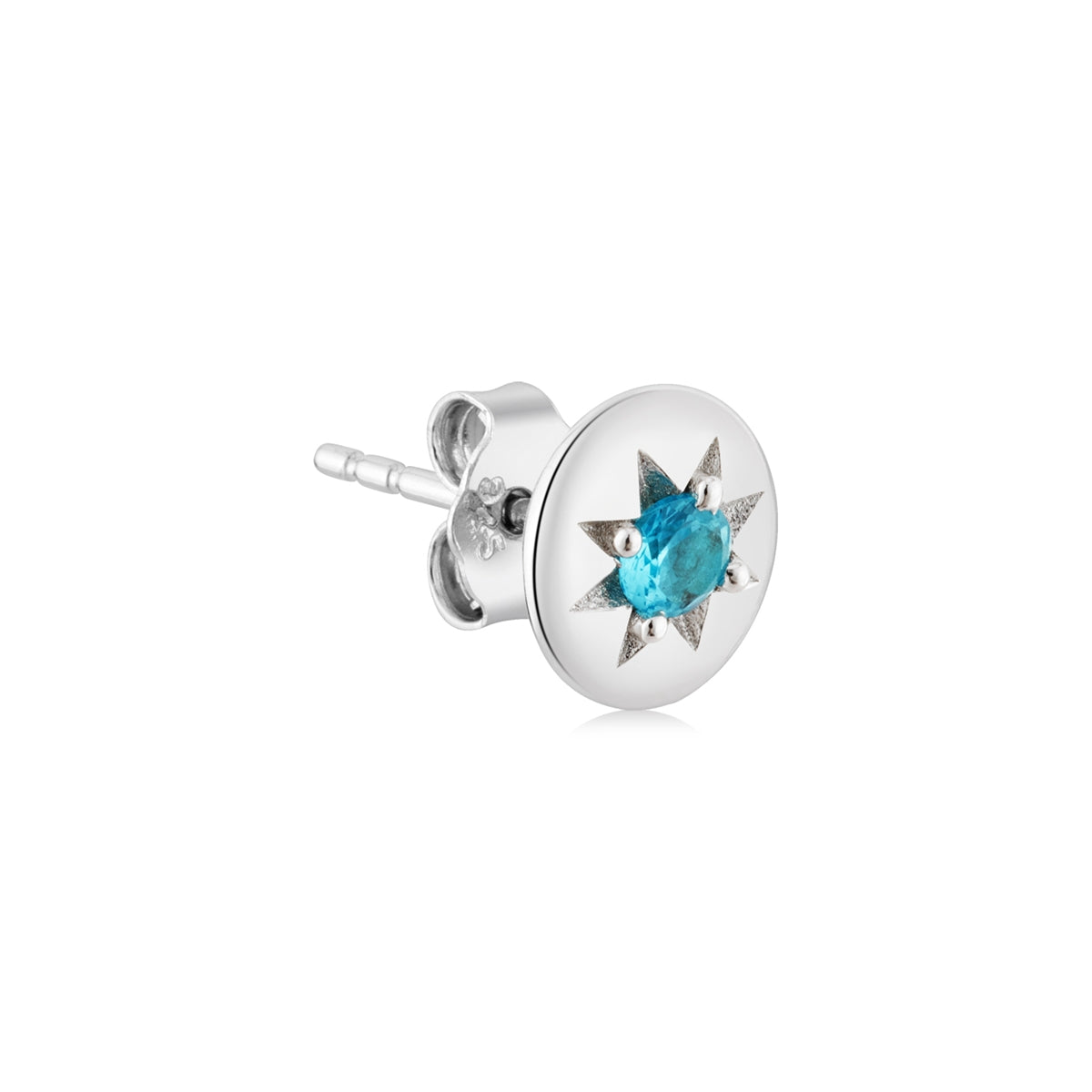 Argento Silver Birthstones March Aquamarine Earrings