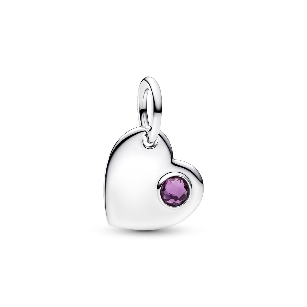 Pandora February Birthstone Engravable Heart Dangle Charm