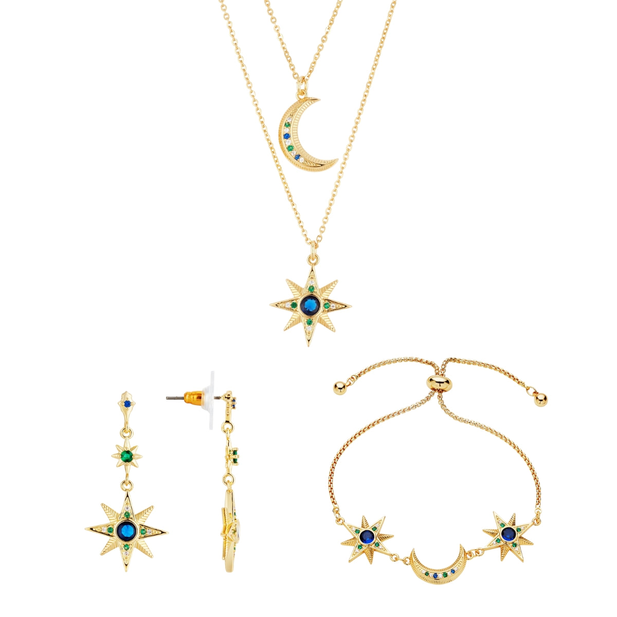 Gold Blue Star and Moon Gift Set