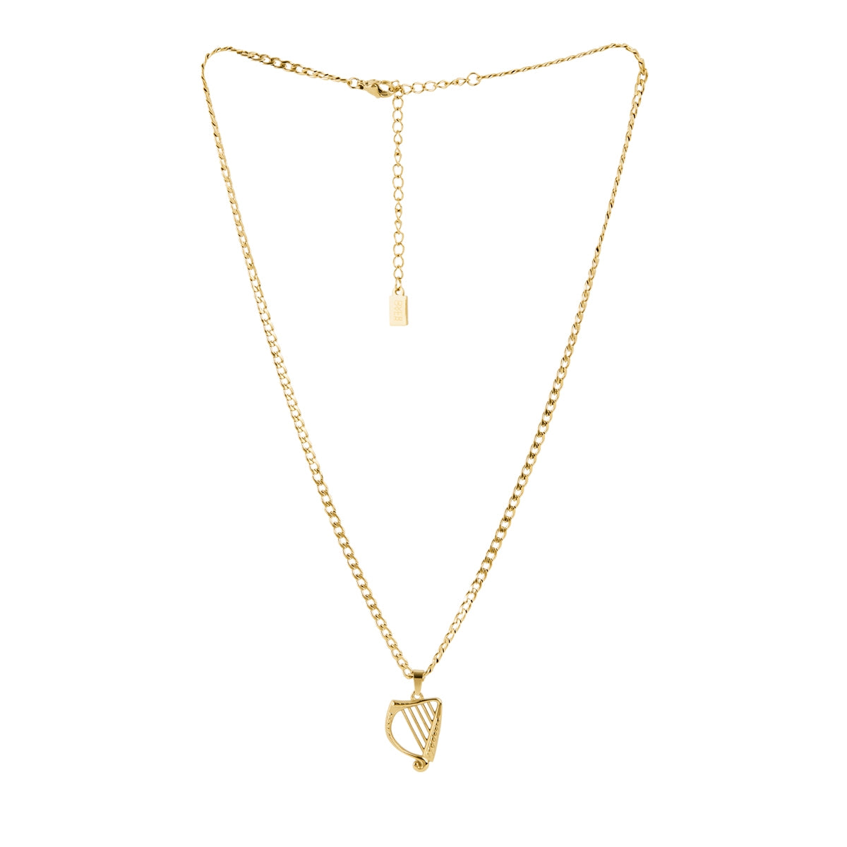 Over & Over Gold 14K Harp Curb Chain Necklace