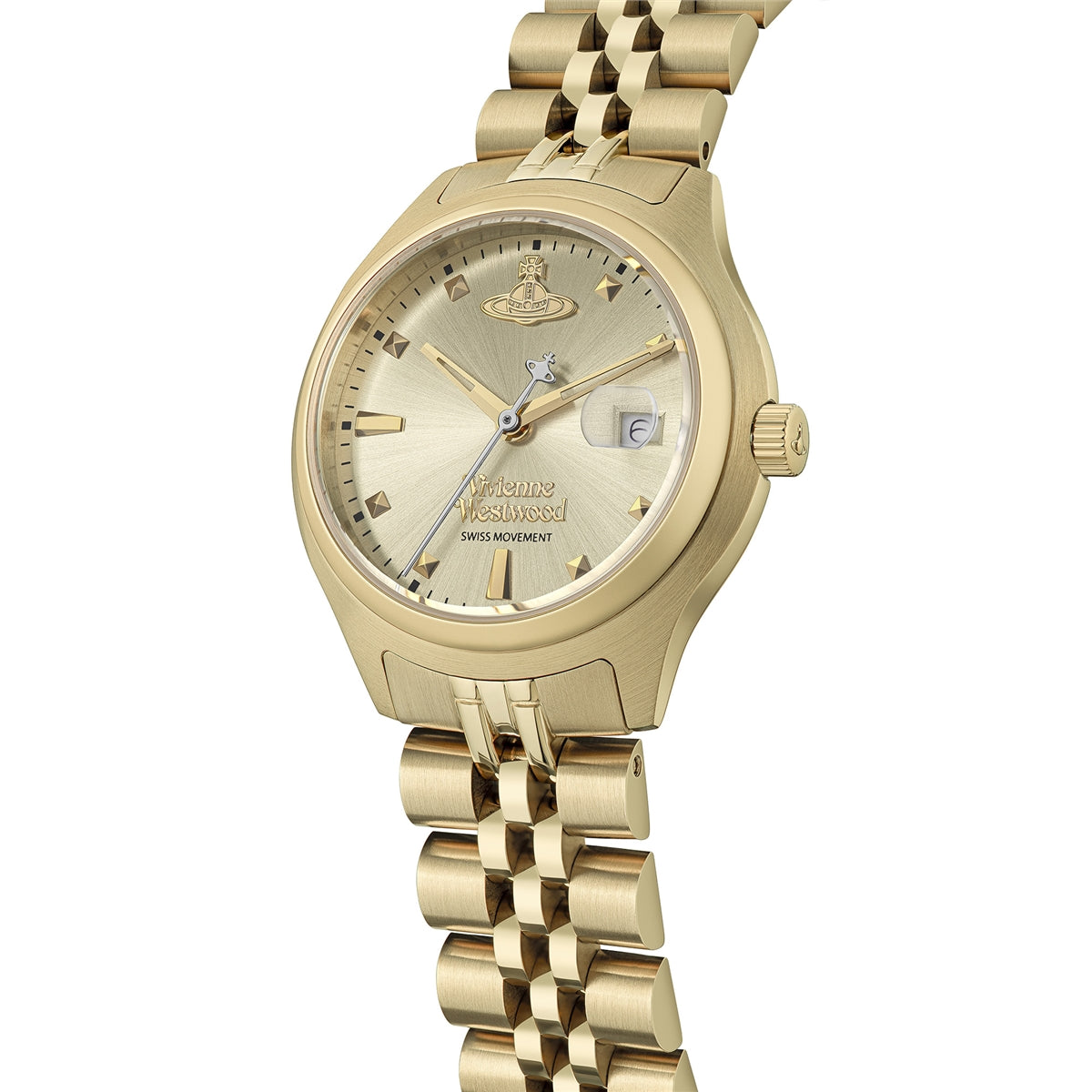 Vivienne Westwood Gold Little Camberwell Round Gold Dial Watch