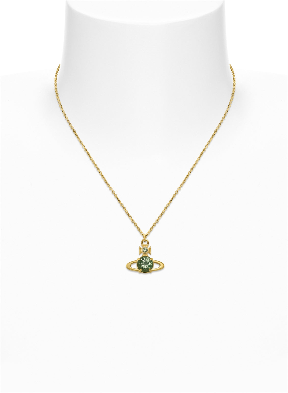 Vivienne Westwood Gold Reina Green CZ Large Necklace