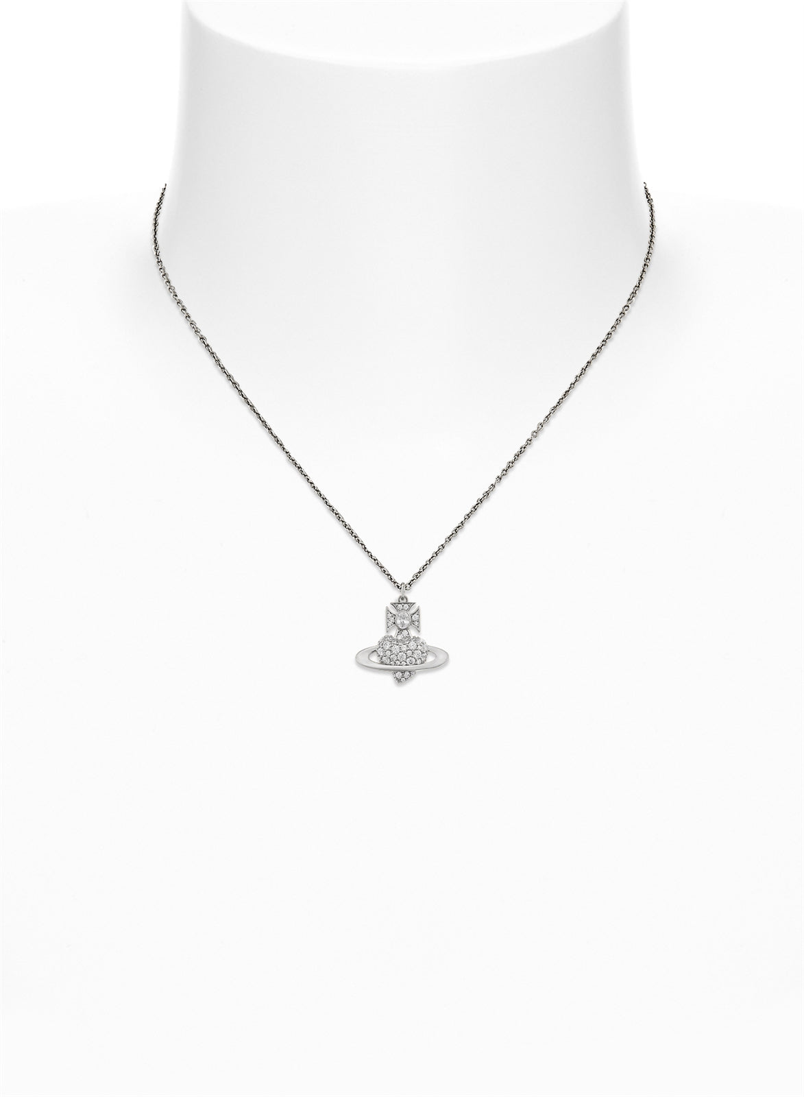 Vivienne Westwood Silver Agnatha Pavé Heart Necklace