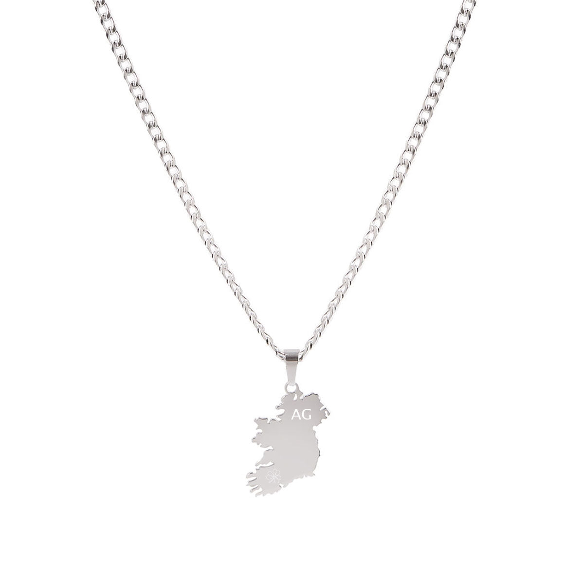 Over & Over Silver Stainless Steel Ireland Curb Necklace