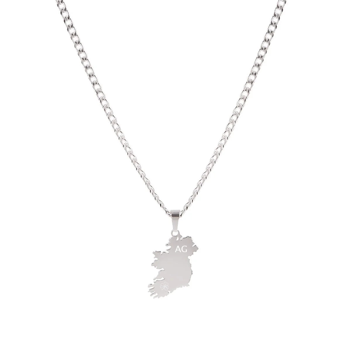Over & Over Silver Stainless Steel Ireland Curb Necklace