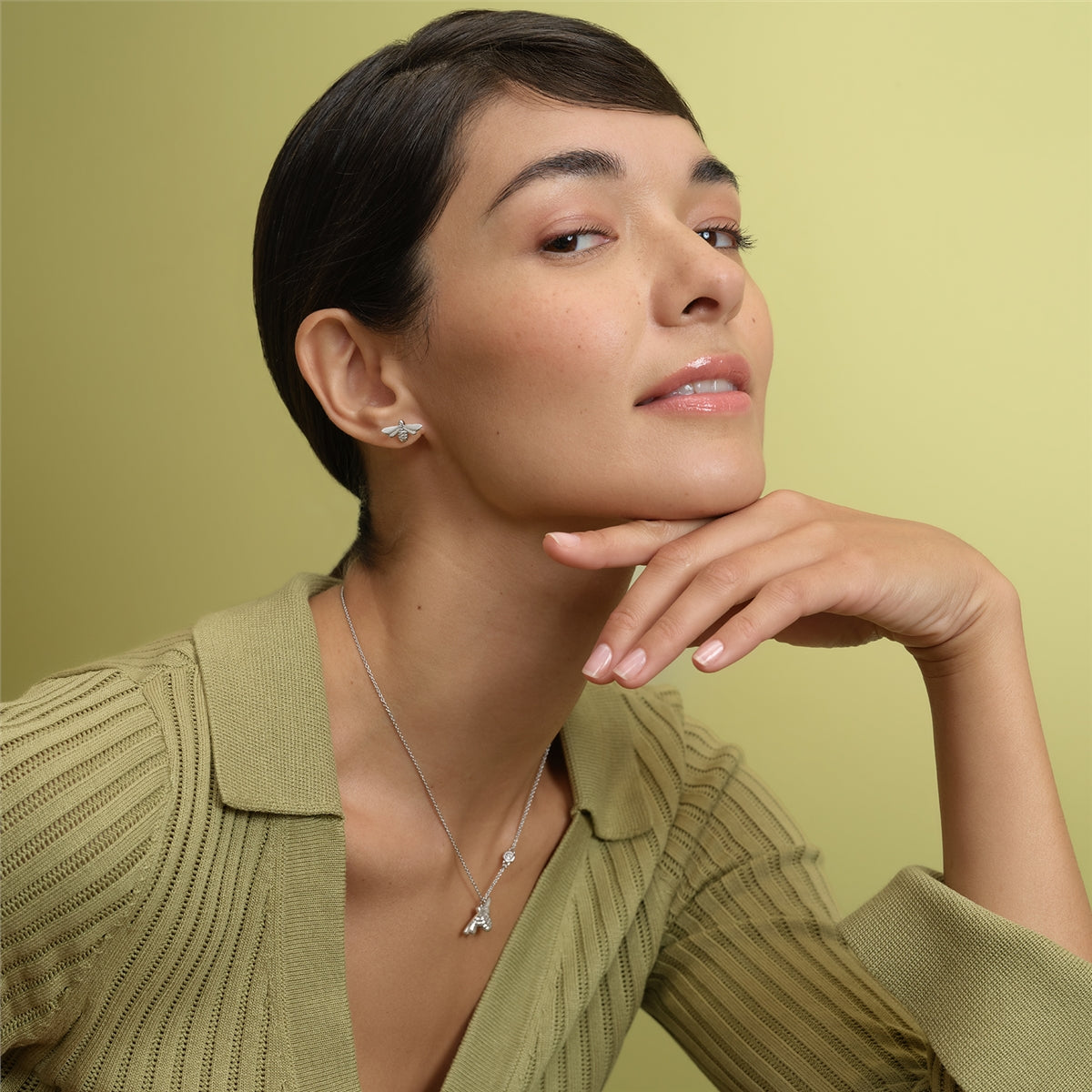 Olivia Burton Silver Honey Bee Earrings