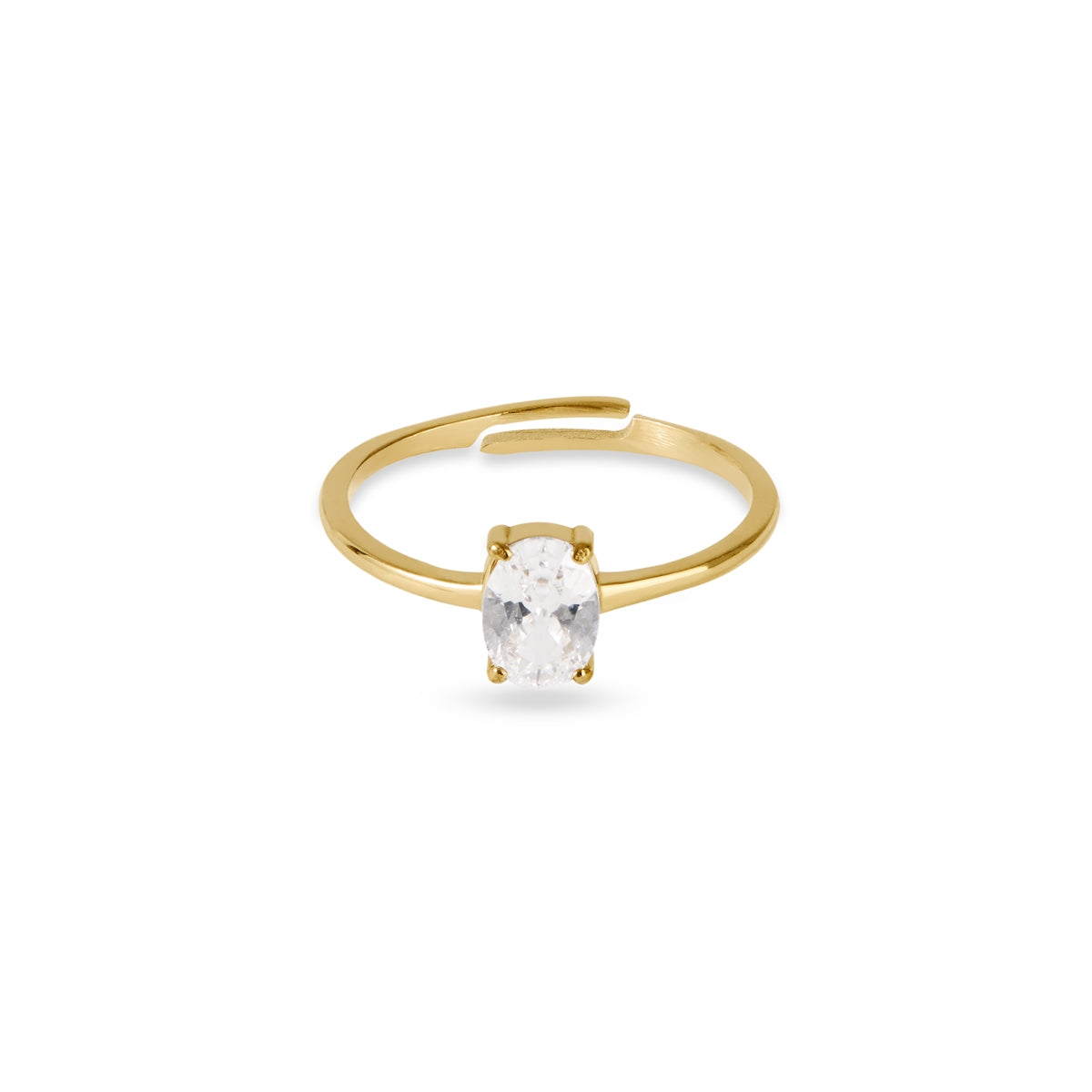 Over & Over Gold 14K Plated Oval Adjustable Ring