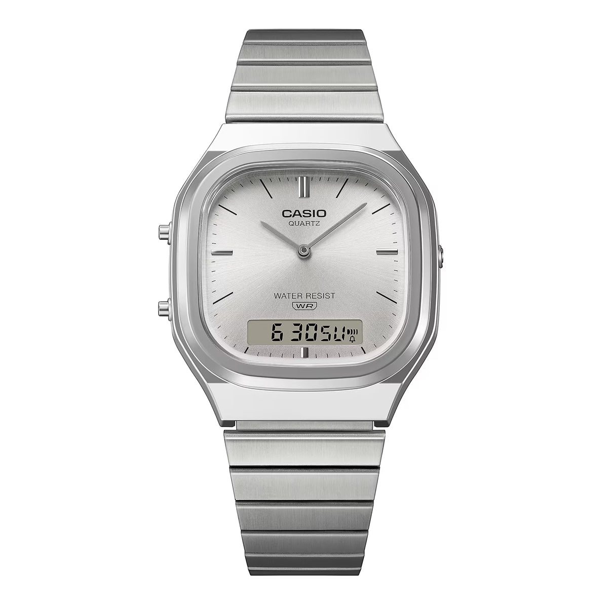 Casio Silver Vintage Dual-Display Silver Dial Watch