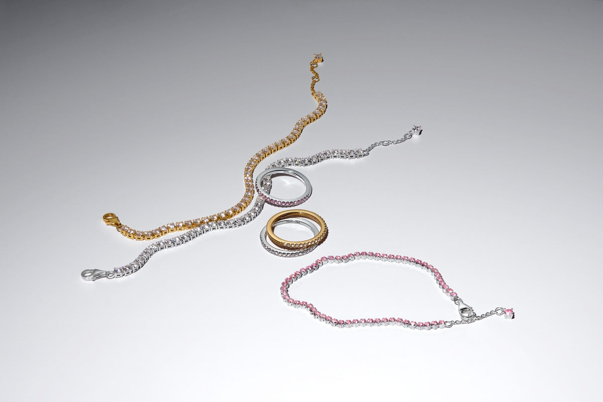 Pandora Silver Pink Small Tennis Bracelet