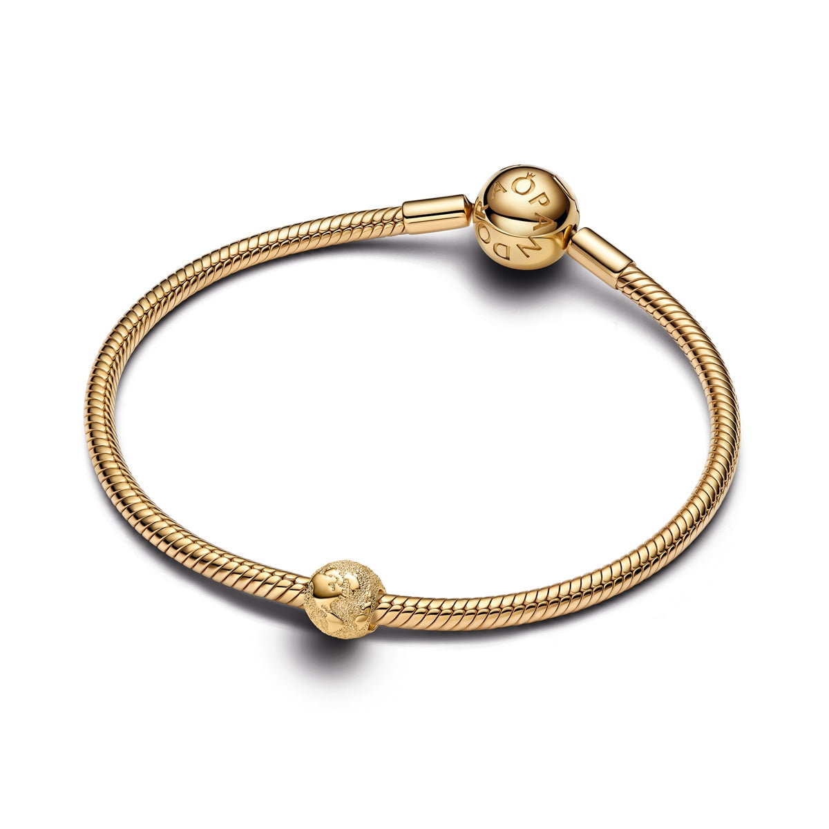 Pandora Gold Textured Globe Mini Charm