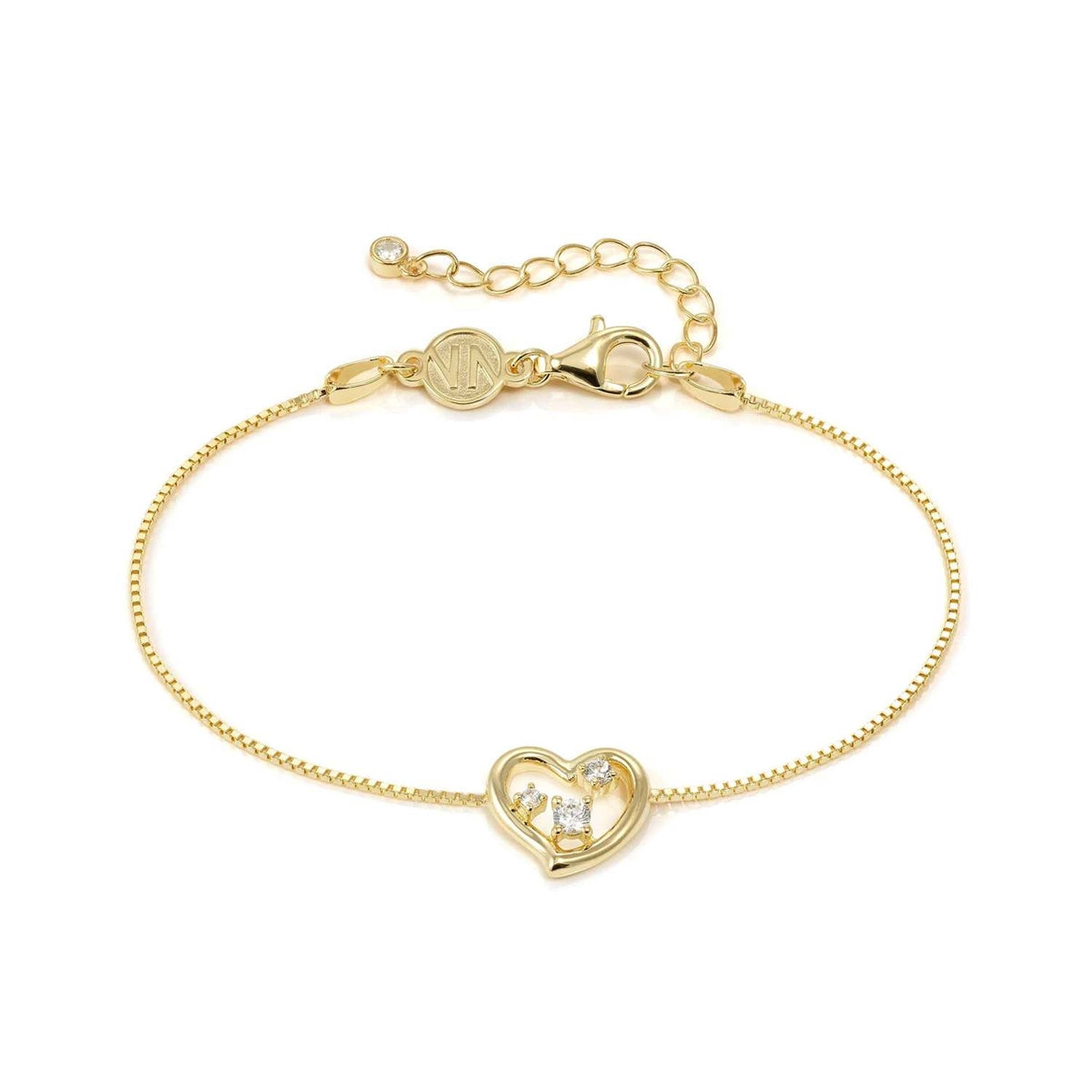 Nomination Gold Dreams Beats White CZ Heart Bracelet