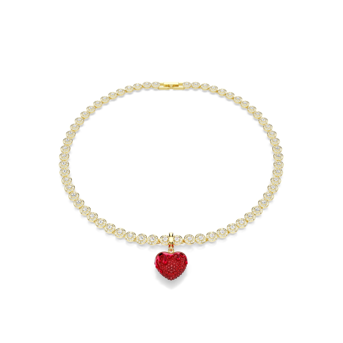 Swarovski Gold Idyllia Red Crystal Heart Charm