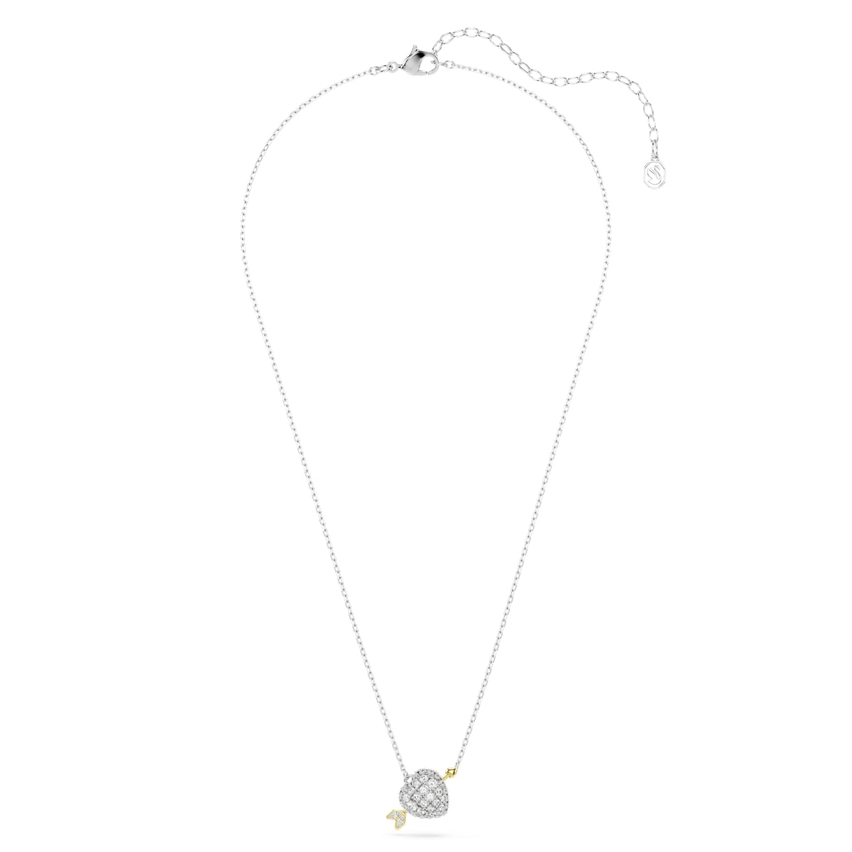 Swarovski Rhodium Plated Idyllia Arrow Pierced Heart Necklace