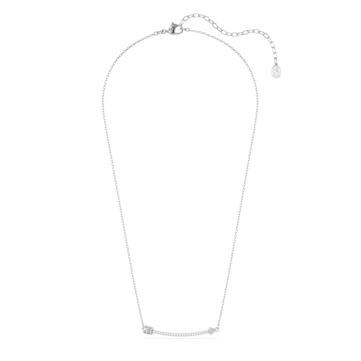 Swarovski Rhodium Plated Idyllia White Crystal Arrow Necklace