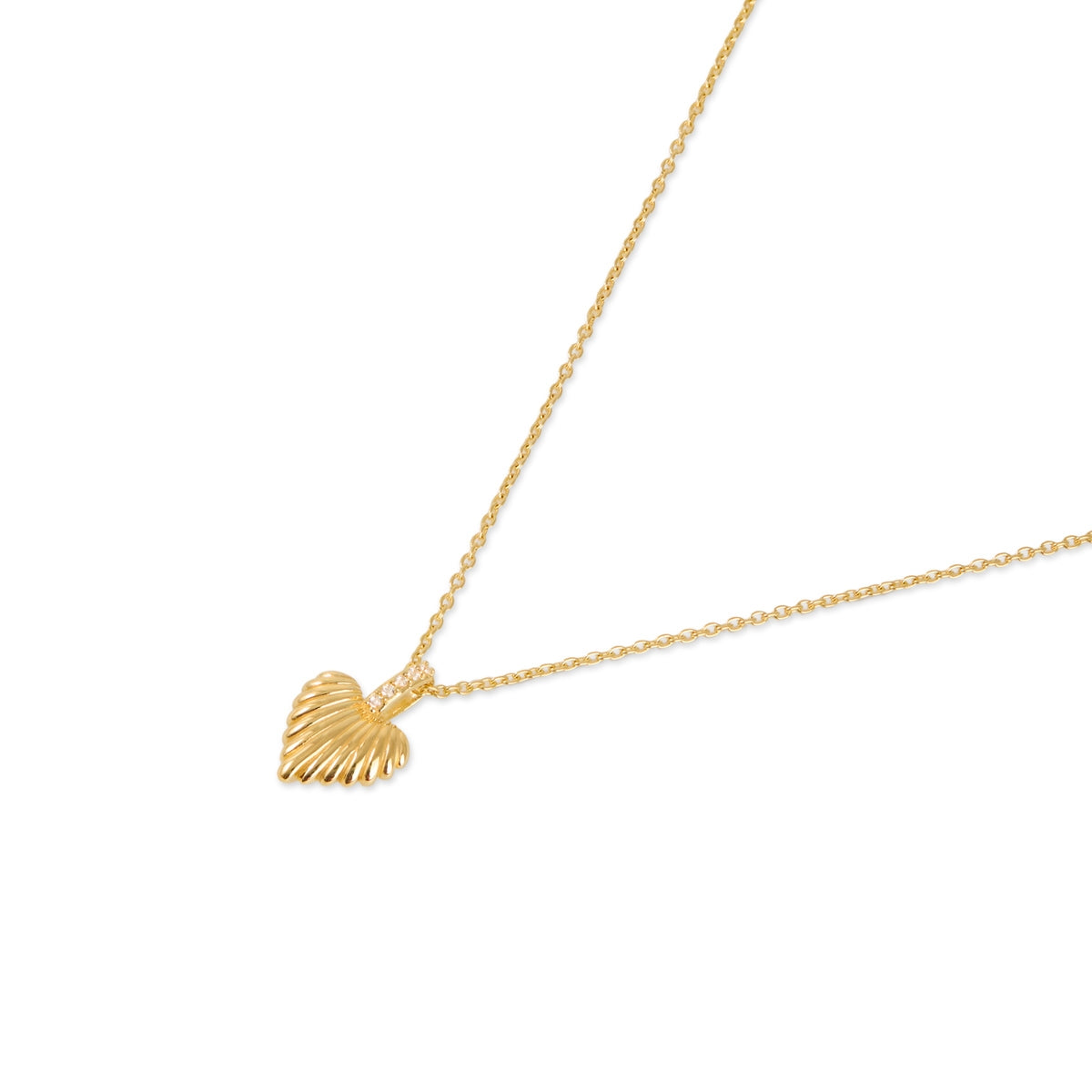 Argento Gold Wave Heart Necklace