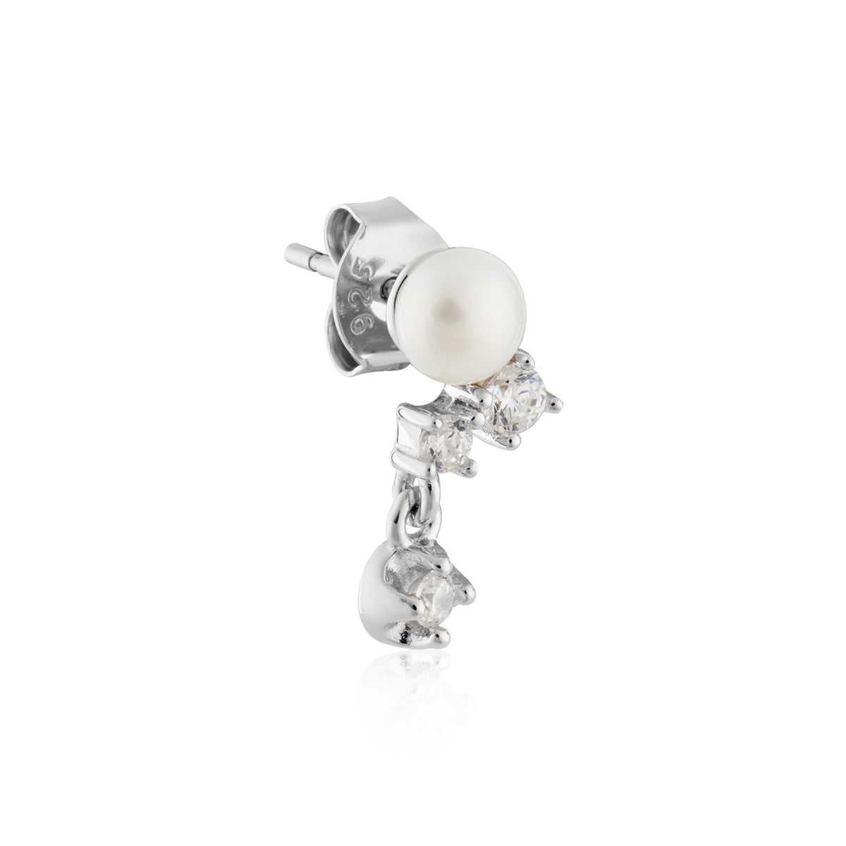 Argento Silver Cluster Pearl CZ Earrings
