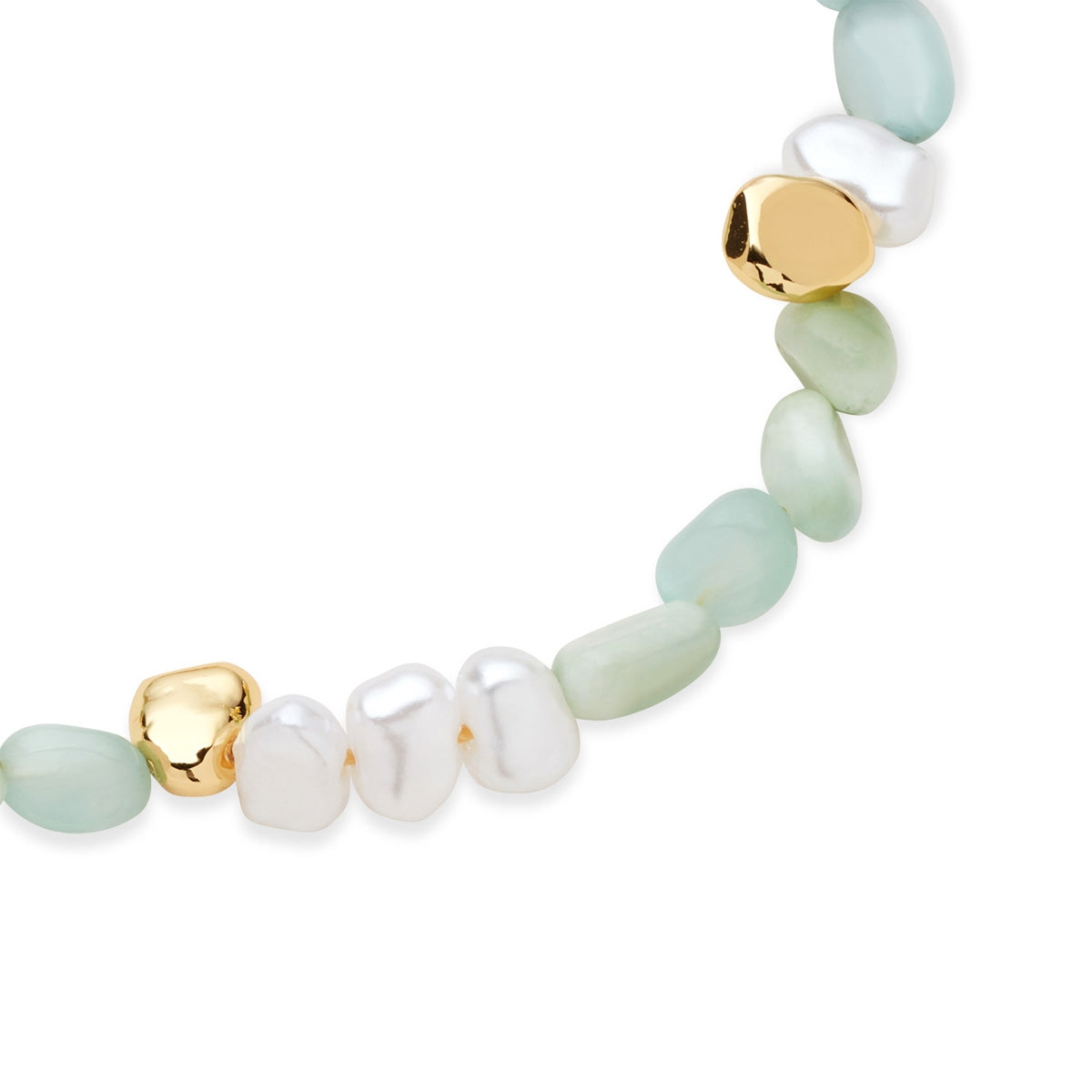 August Woods Gold Mint Larimar Stone Beaded Bracelet