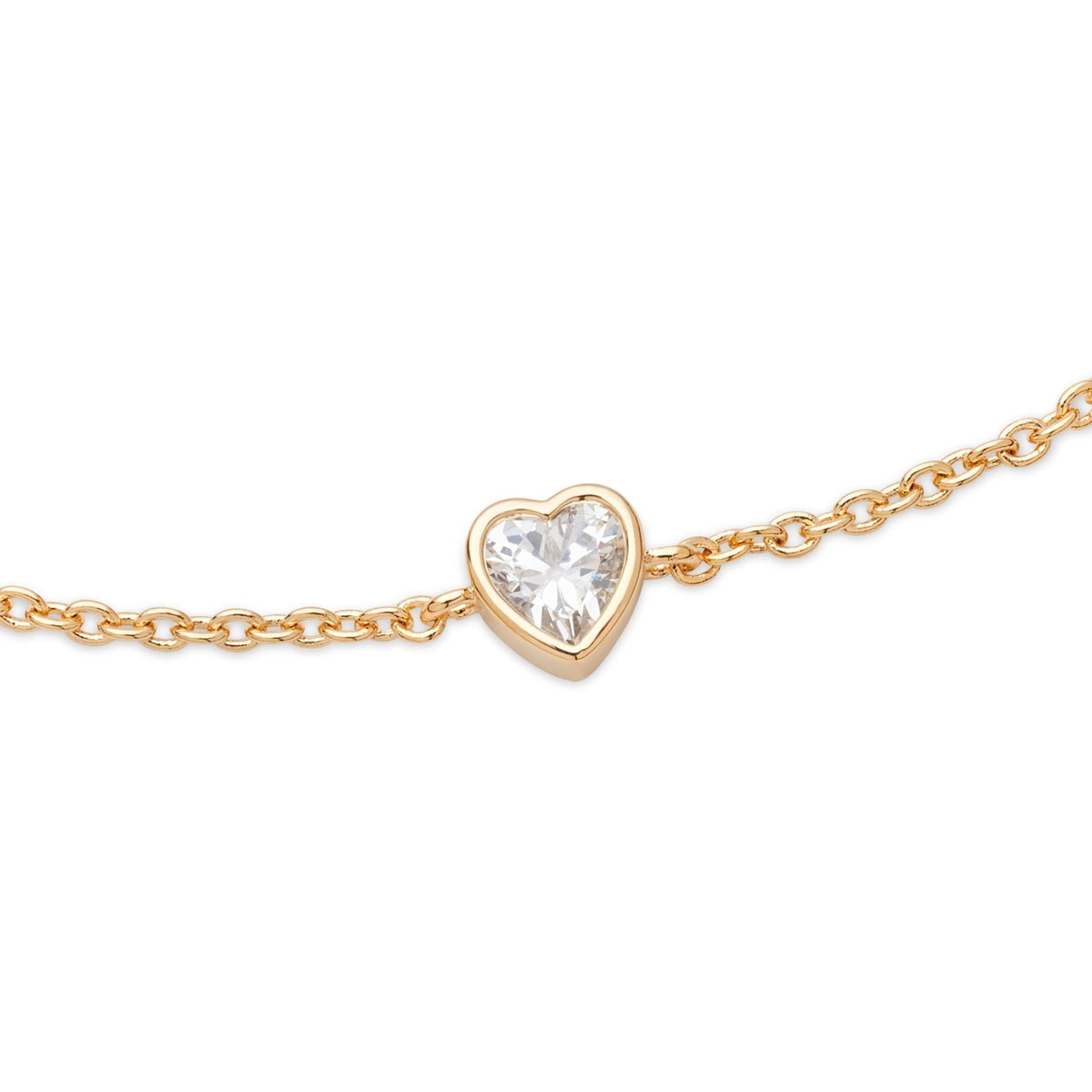August Woods Gold Classic Solitaire Heart Bracelet