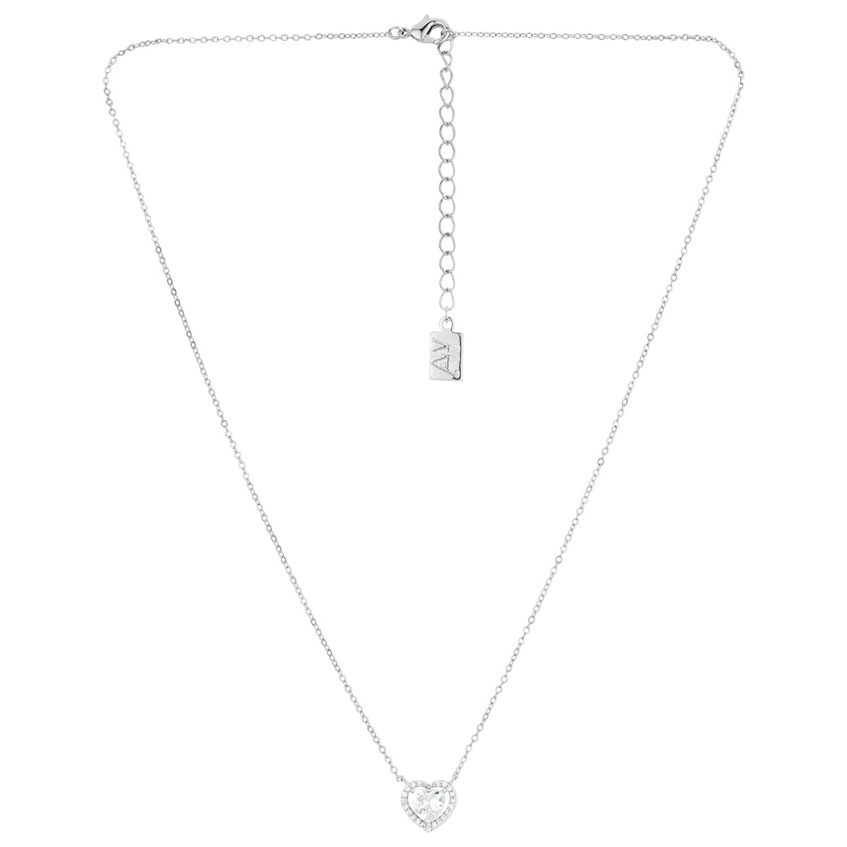 August Woods Silver Halo Heart Necklace