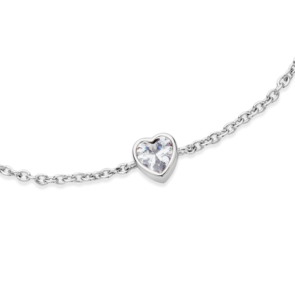 August Woods Silver Solitaire Heart Bracelet