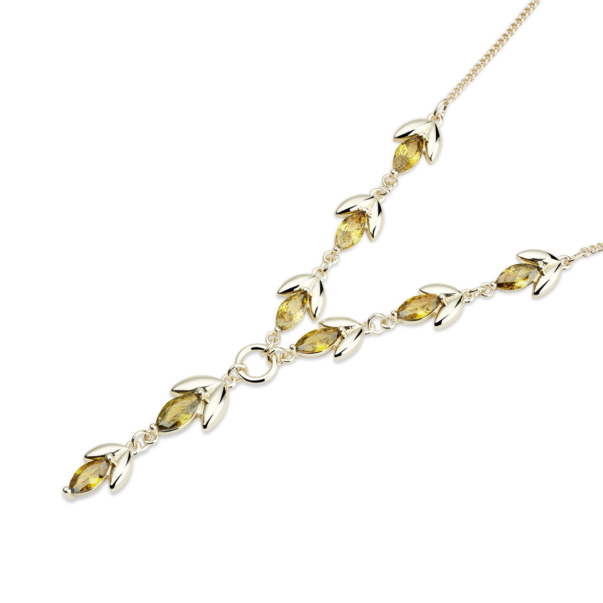 August Woods Gold Flora Green Necklace