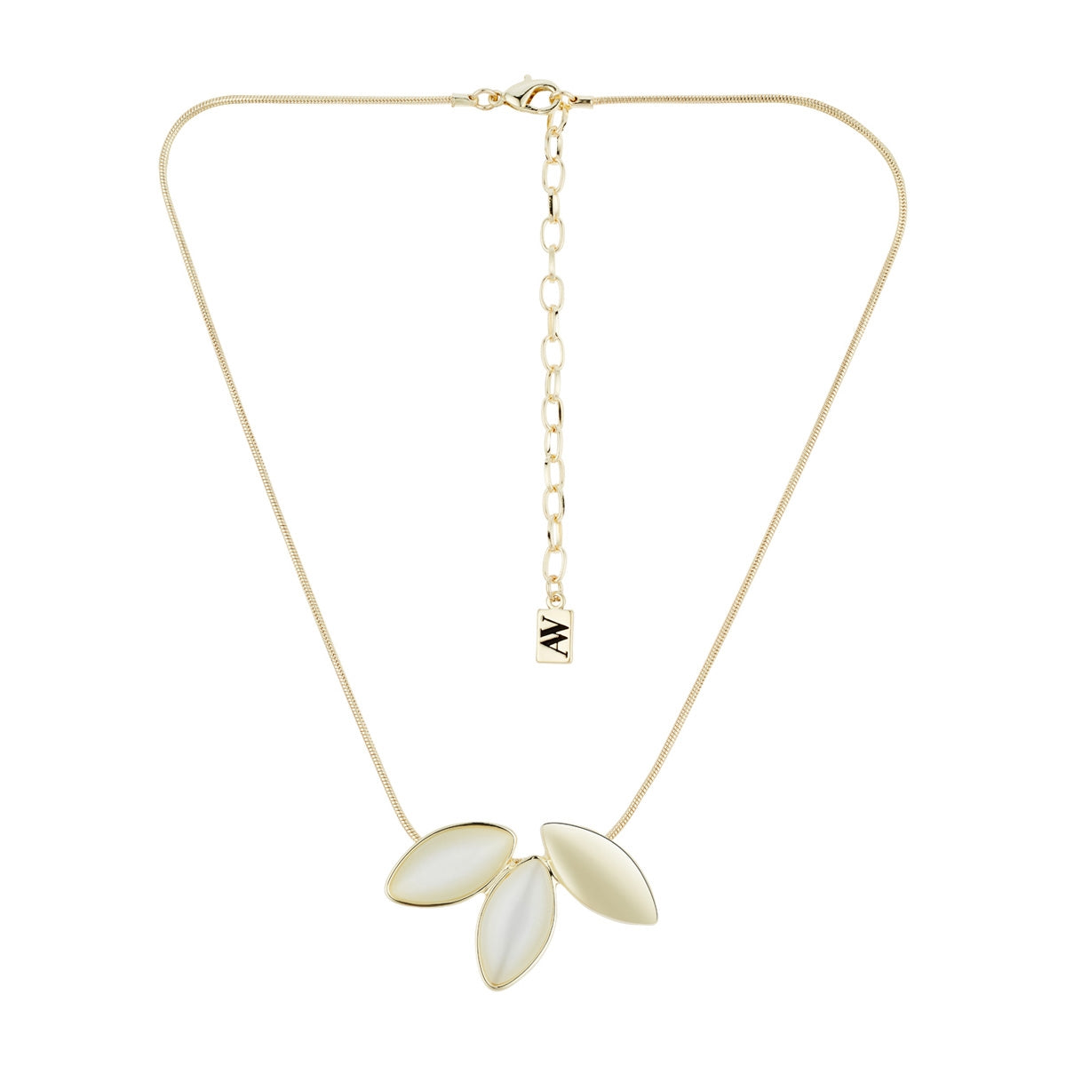 August Woods Gold Flora White Petal Necklace