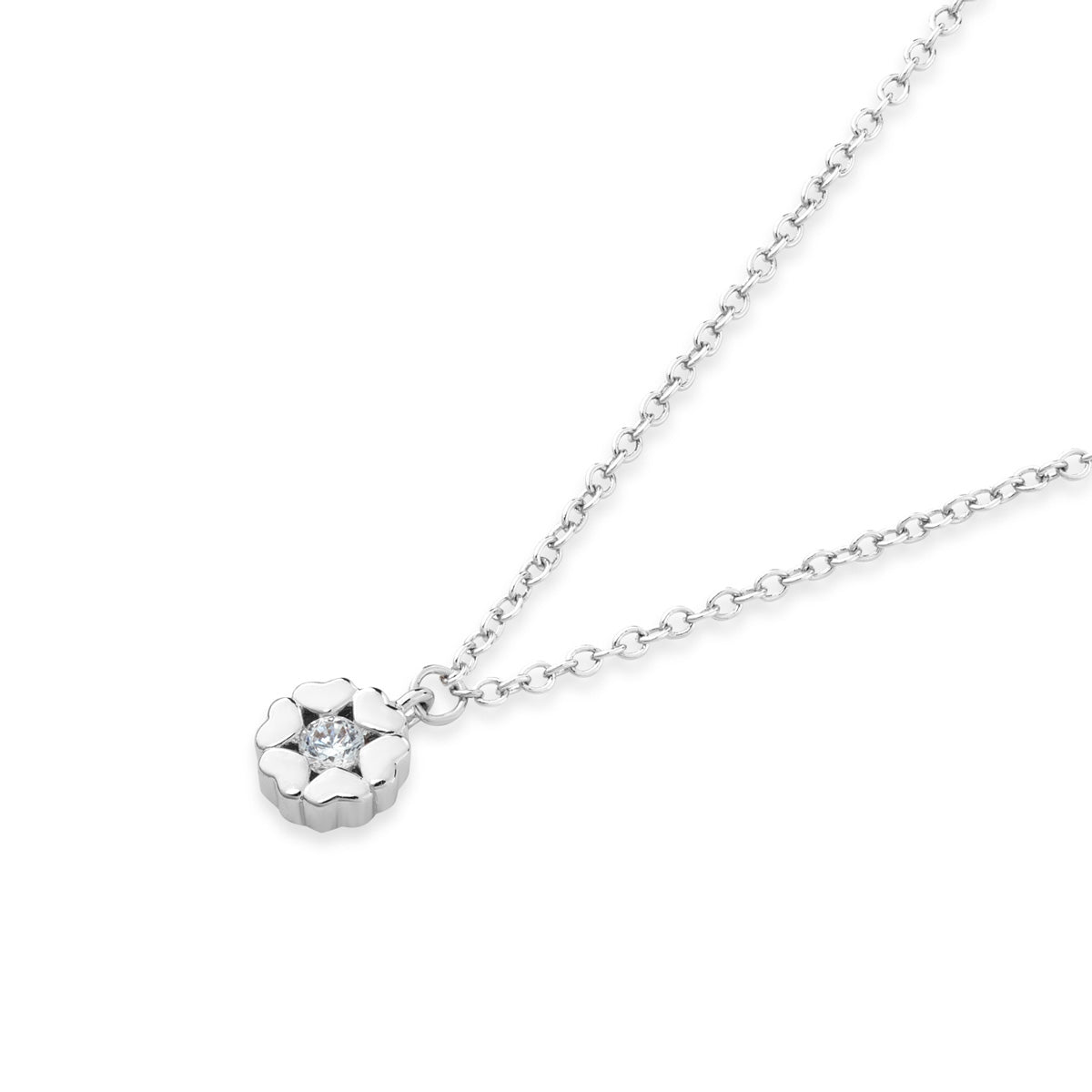 August Woods Silver Mum & Me Solitaire Kids Necklace