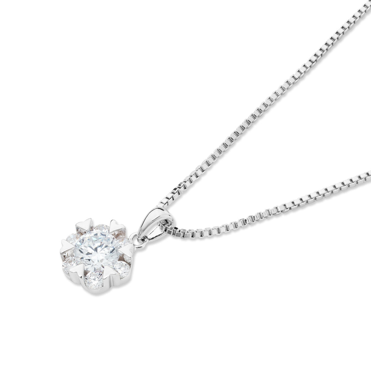 August Woods Silver Mum & Me Solitaire Adult Necklace