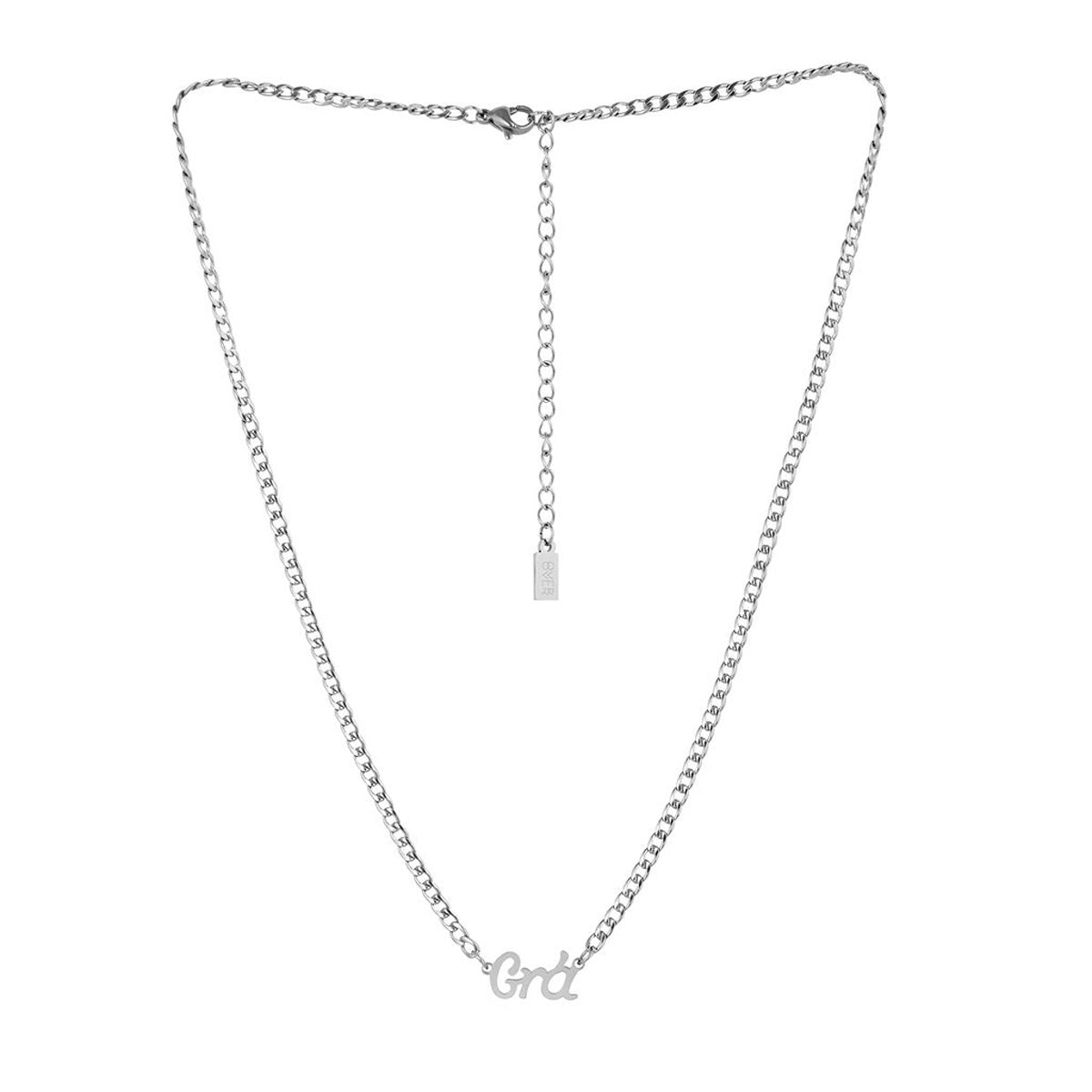 Over & Over Silver Stainless Steel Grá Chain Necklace