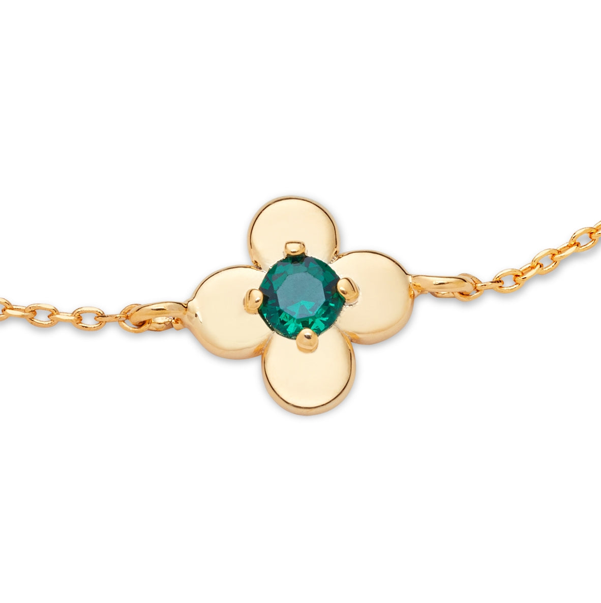 August Woods Gold Green Clover Bracelet